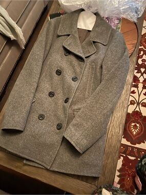 J. Crew Men's Double-Breasted Gray Peacoat